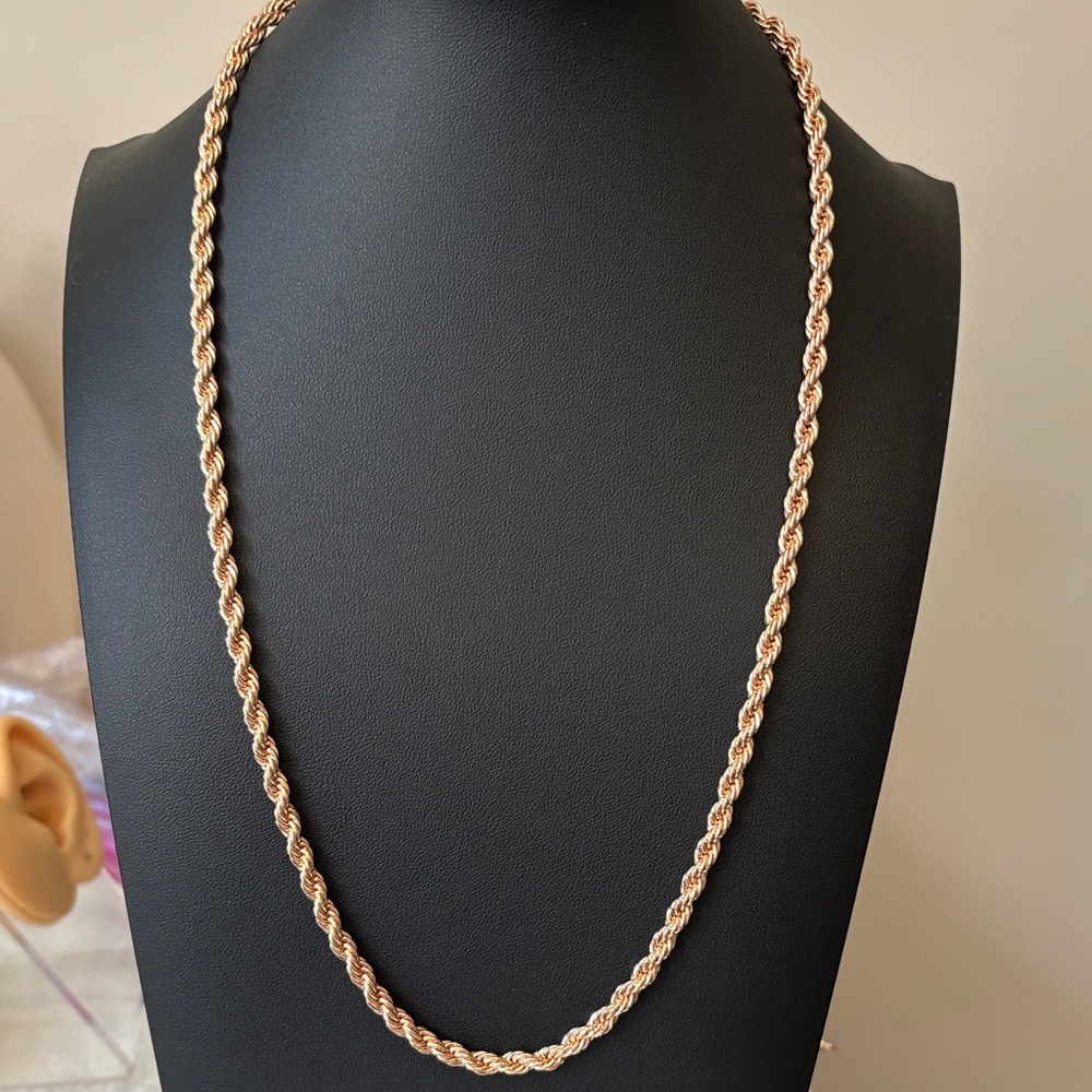 THICK Rope 4.8mm 41g 18K Rose Gold Filled Chain
